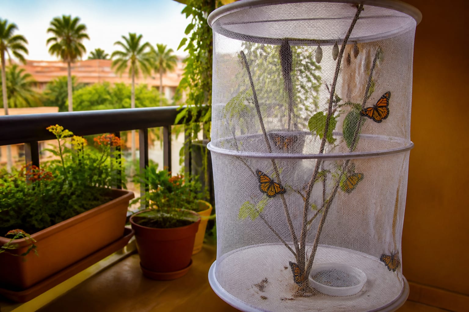 O familie de români din Tenerife crește fluturi monarh pe balcon după ce a cumpărat o singură plantă