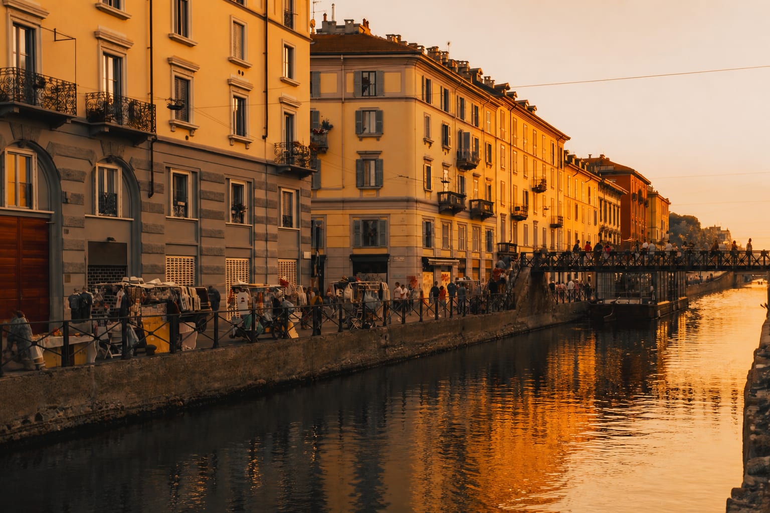 Canalele Navigli din Milan